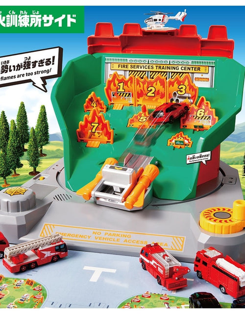 Load image into Gallery viewer, Takara Tomy Tomica Tomica World Sound Firefighting Training Center Playset
