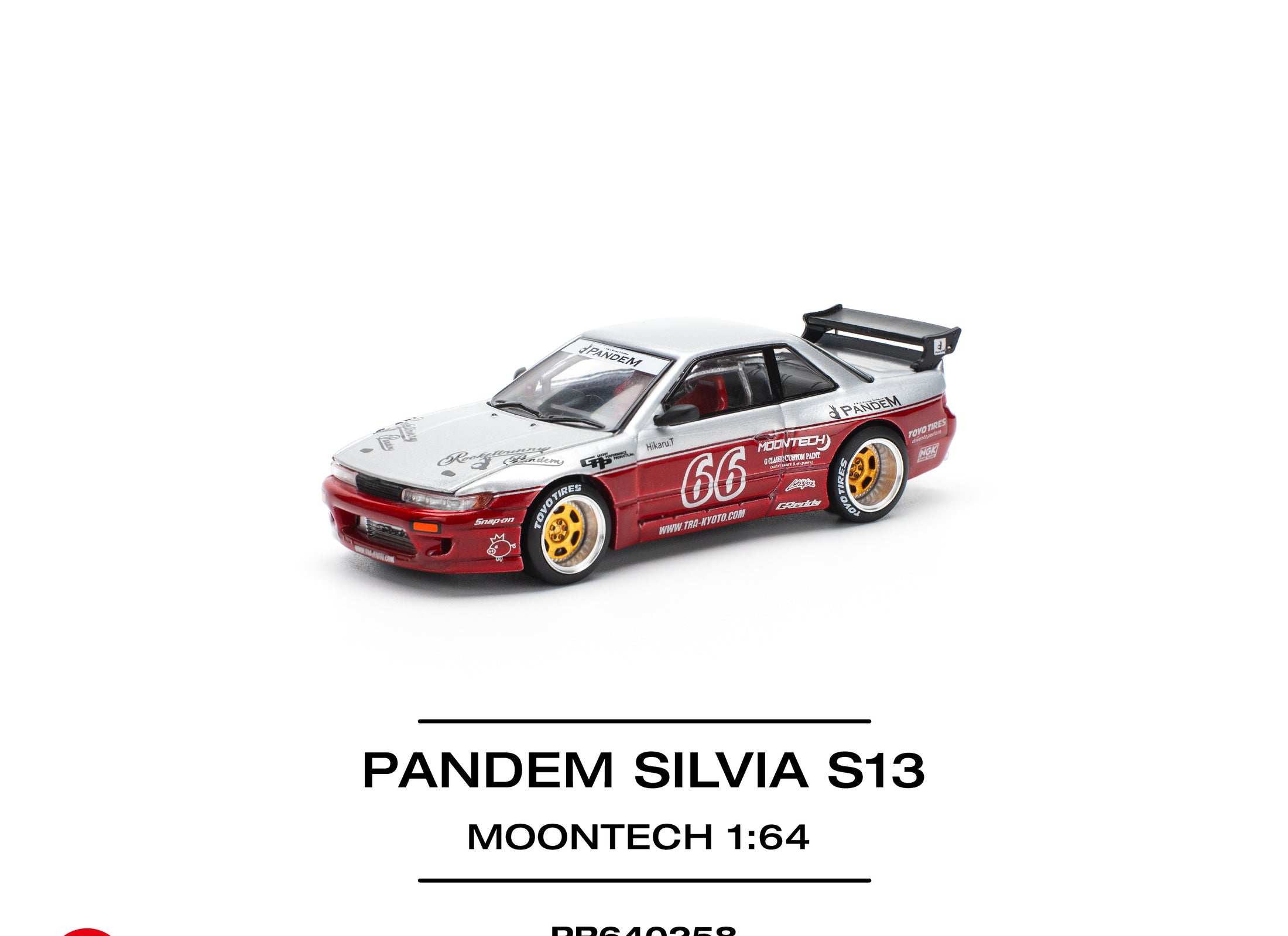POP RACE 1/64 pandem silvia s13 - moontech red (new tooling) pr640258
