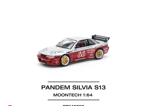 Load image into Gallery viewer, POP RACE 1/64 pandem silvia s13 - moontech red (new tooling) pr640258
