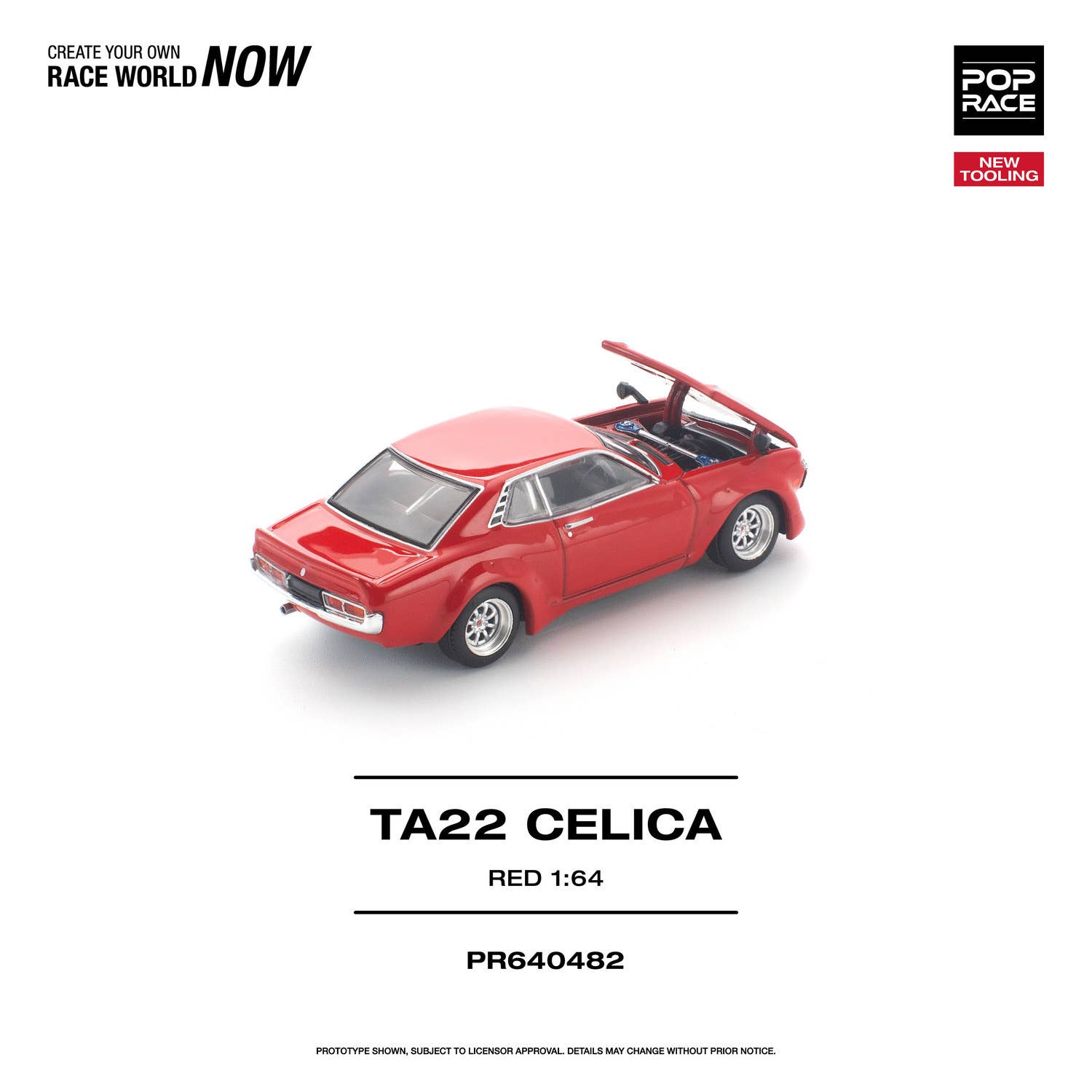 (Pre-order) POP RACE 1/64 TA22 CELICA RED Diecast Model Car #PR640482