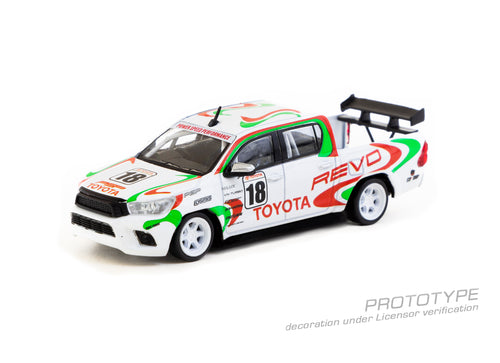 Load image into Gallery viewer, Tarmac Works 1/64 Toyota Hilux White Diecast Model Car
