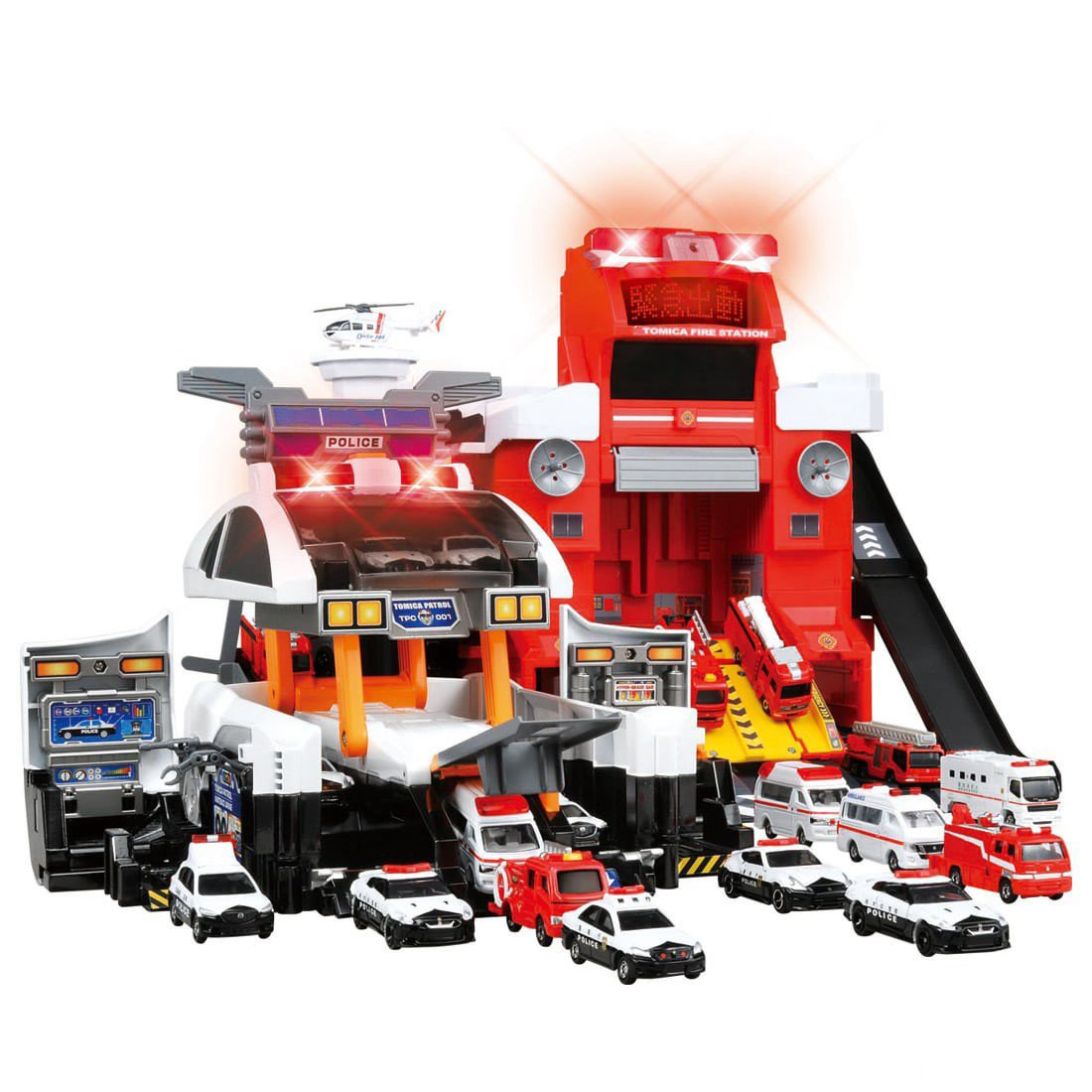 Takara Tomy Tomica World Transform Big Patrol Car Police Station NO CAR Included