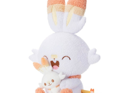 Load image into Gallery viewer, Takara Tomy Pokemon Soft Plush Toy Pokepeace Basic Scorbunny w/ mini Plush Ver

