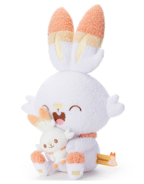 Load image into Gallery viewer, Takara Tomy Pokemon Soft Plush Toy Pokepeace Basic Scorbunny w/ mini Plush Ver
