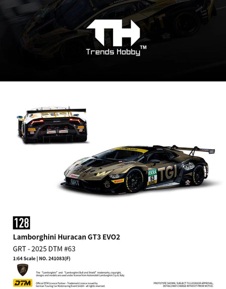 (Pre-order) Trends Hobby 1/64 Diecast Lamborghini Huracan GT3 EVO2 DTM 2025 #63