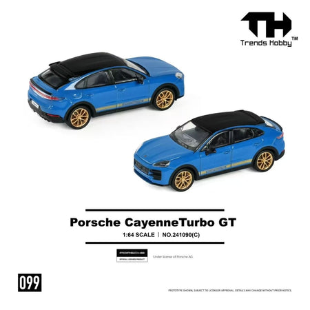 Trends Hobby 1:64 Porsche Cayenne Turbo GT Diecast - Blue 241090(C)