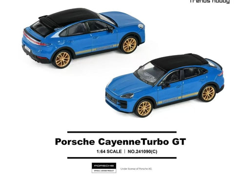 Load image into Gallery viewer, Trends Hobby 1:64 Porsche Cayenne Turbo GT Diecast - Blue 241090(C)
