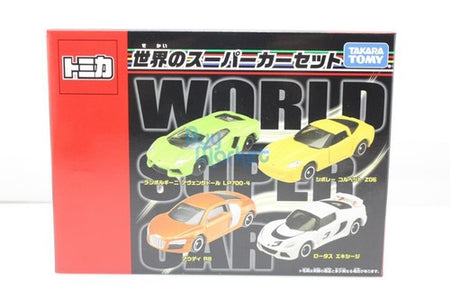 Takara Tomy Tomica World Super Car Speed 4X Set Audi Lamborghini Toys Diecast