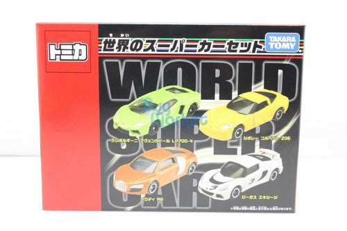 Load image into Gallery viewer, Takara Tomy Tomica World Super Car Speed 4X Set Audi Lamborghini Toys Diecast
