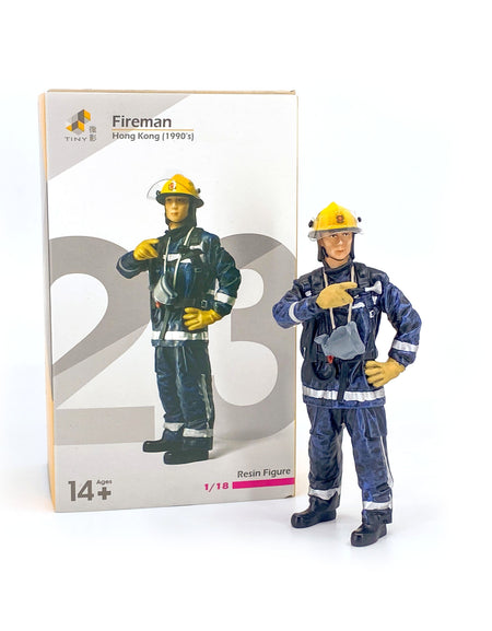 TINY City HK Scale 1/18 Figure #23 1990?s Fireman Resin Mini Model Figure