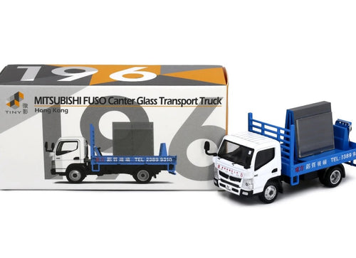 Load image into Gallery viewer, Tiny City Die-cast Model Car - #196 MITSUBISHI FUSO Canter Glass Transport Truck
