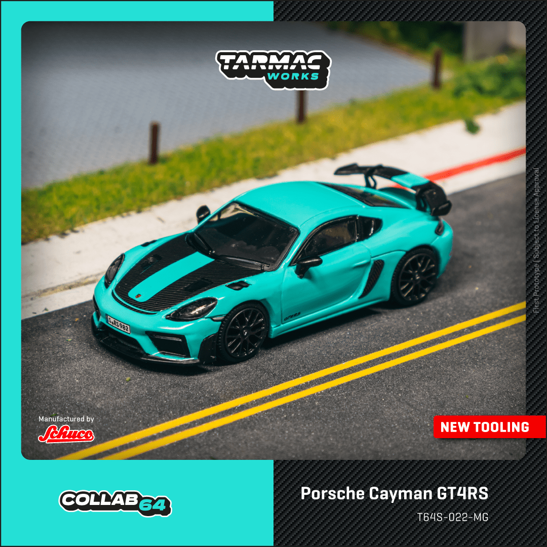 (Pre-order) Tarmac Works 1/64 Porsche Cayman GT4RS Mint Green Model Car