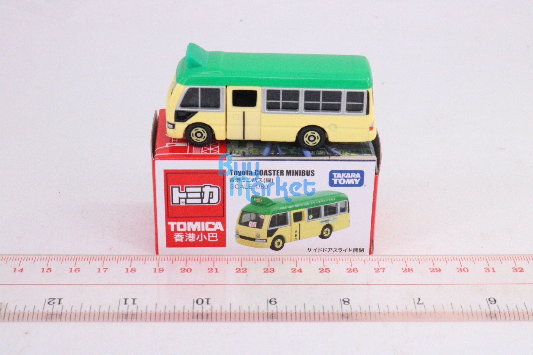 Takara Tomy TOMICA Hong Kong Minibus Toyota COASTER Green Scale 1/89 Diecast car
