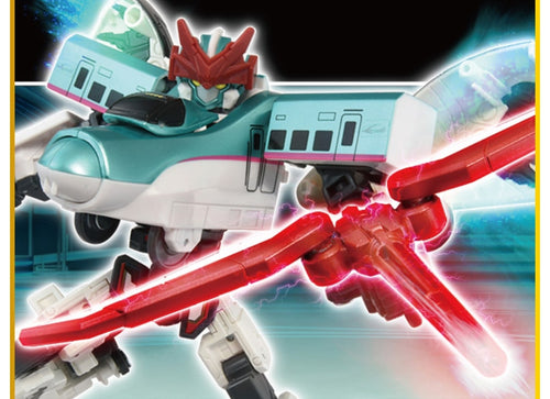 Load image into Gallery viewer, Takara Tomy Shinkansen Transforming Robot SGX Shinkalion E5 Hayabusa+800 Tsubame

