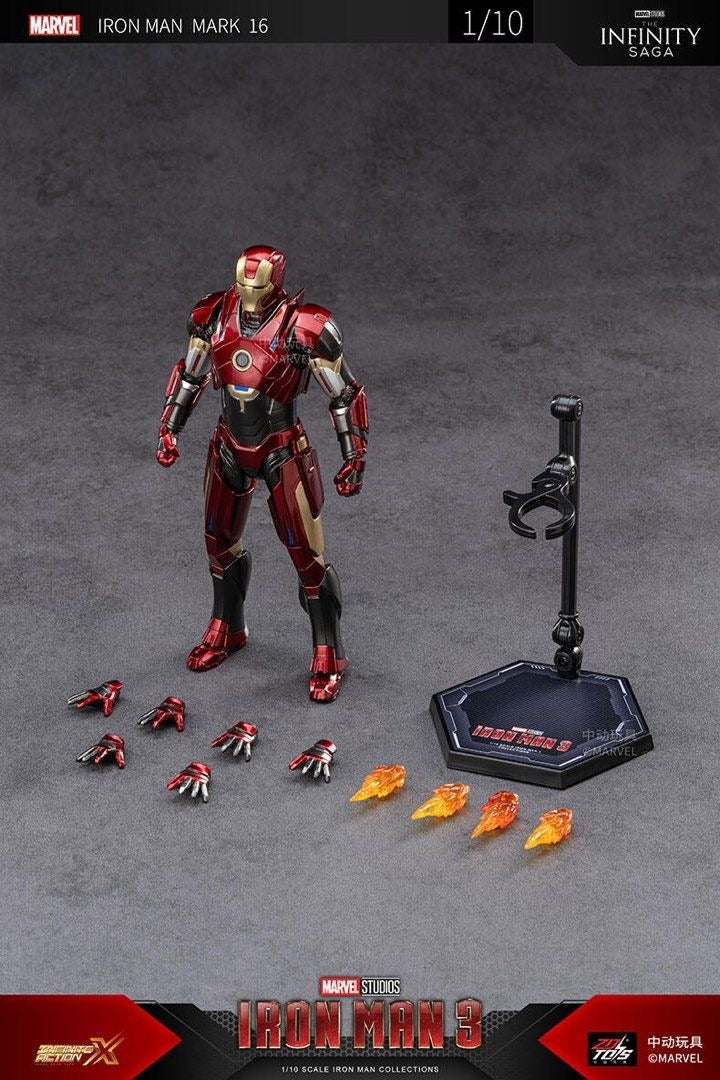 ZD Toys Marvel Avengers 1/10 Iron Man MK16 Action Figure Set