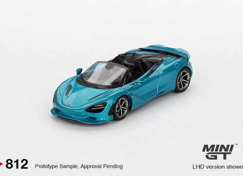Load image into Gallery viewer, Mini GT #812 1/64 McLaren 750S Spider Belize Blue RHD Model Car
