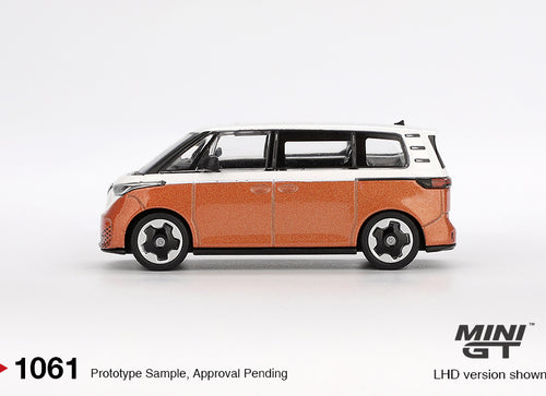 Load image into Gallery viewer, Mini GT #1061 Volkswagen ID.Buzz Candy White / Energetic Orange LHD
