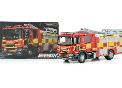Load image into Gallery viewer, Tiny City UK28 Emergency One Scania Fire Engine Leicestershire Fire &amp; Rescue Ser
