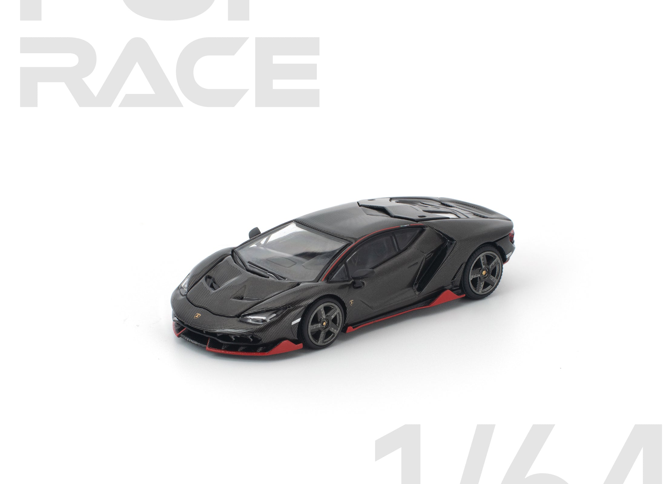 (Pre-order) POPRACE 1/64 LAMBORGHINI CENTENARIO CARBON/RED #PR640436 Model Car