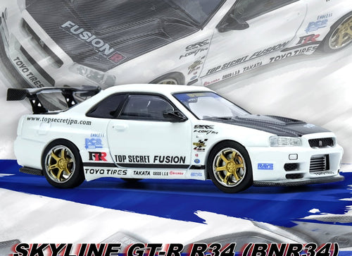 Load image into Gallery viewer, INNO64 1/64 TOP SECRET R34 GT-R White Diecast Model Car
