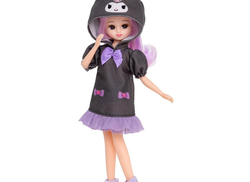 Load image into Gallery viewer, Takara Tomy Licca-chan Kuromi Roomwear Themed Loungewear and Slipper (NO DOLL)
