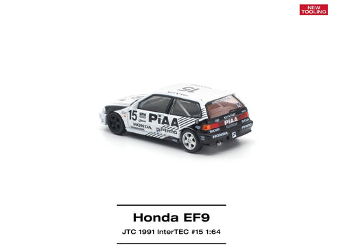 Load image into Gallery viewer, (Pre-order) POPRACE 1/64 - HONDA CIVIC EF9 #15 JTC 1991 Intertec Diecast Model
