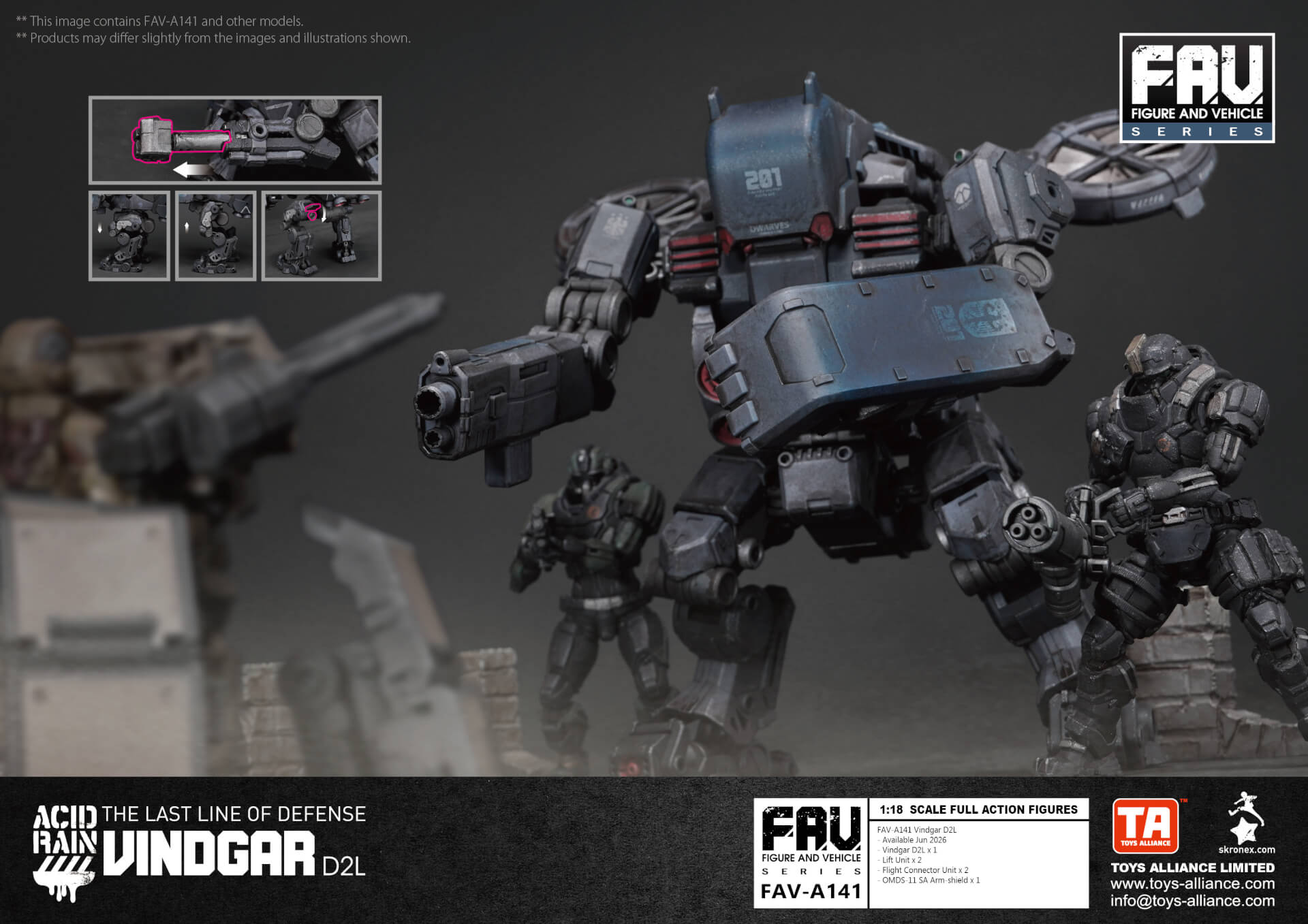 Toys Alliance 1/18 Acid Rain FAV-A141 Vindgar D2L Action Figure