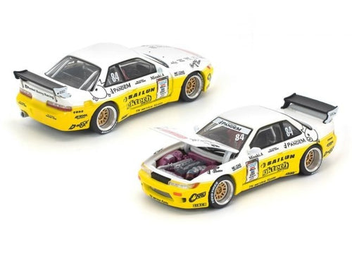 Load image into Gallery viewer, (Pre-order) POPRACE 1/64 PANDEM SILVIA S13 2020 D1 LIGHTS YELLOW/WHITE Model
