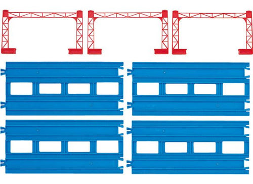 Load image into Gallery viewer, Takara Tomy Plarail Rail Train Accessories R-04 Double Straight Track Toy Japan
