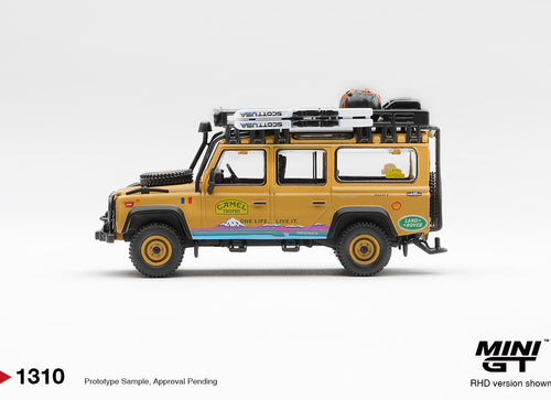 Load image into Gallery viewer, (Pre-order) Mini GT #1310 Land Rover Defender 110 1998 Camel Trophy CT36 Romania
