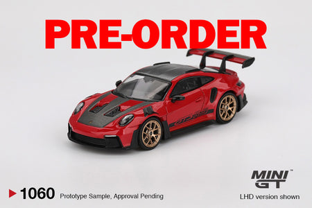 (Pre-order) Mini GT #1060 Porsche 911(992)GT3 RS Weissach Package Guards Red RHD