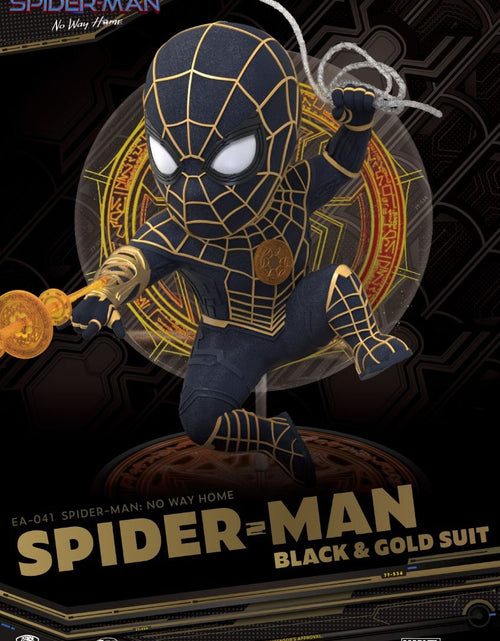 Load image into Gallery viewer, Beast Kingdom EA-041 Spider-Man: No way home Spider-Man Black &amp; Gold Suit
