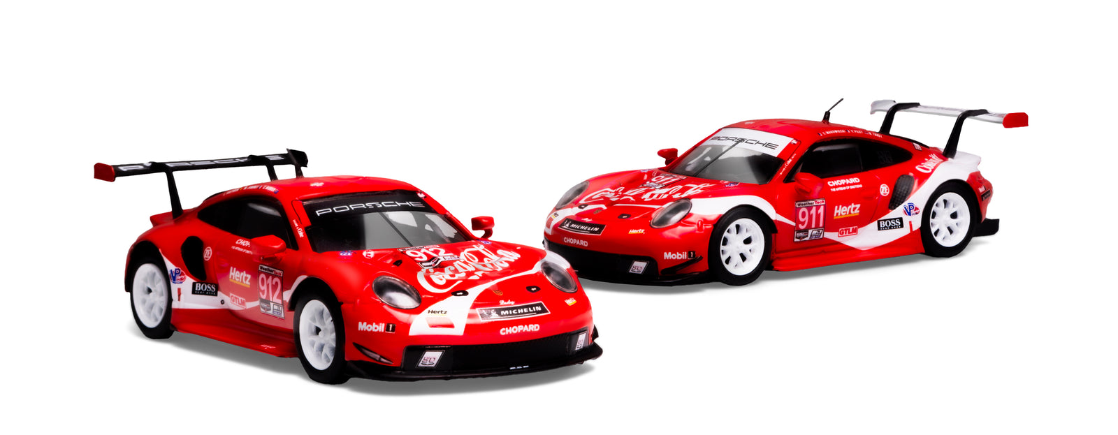 SPARKY 1/64 PORSCHE 911 RSR 2019 COCA-COLA #911 #912 PETIT LEMANS CAR SET