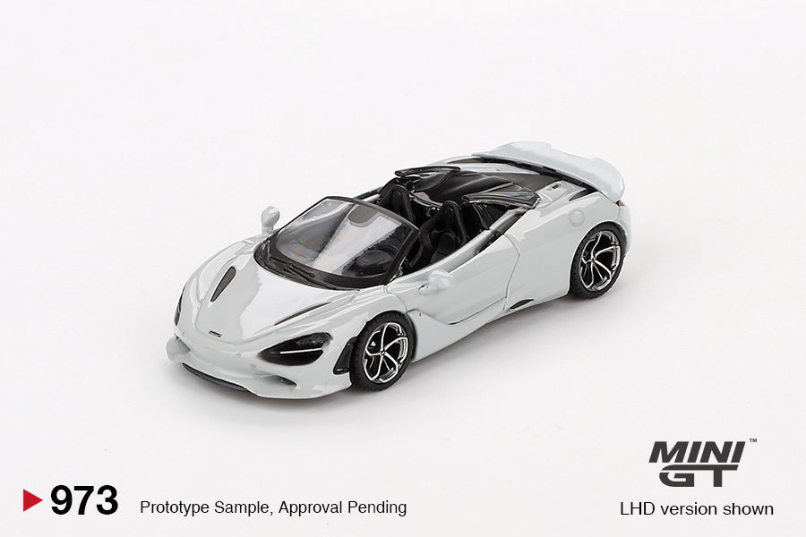 Mini GT #973 McLaren 750S Spider Cirrus Grey LHD Diecast Model Car