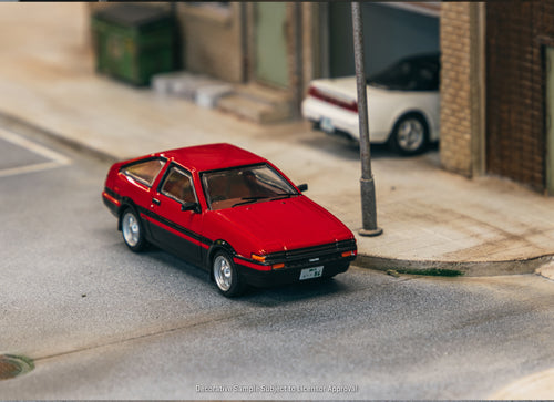 Load image into Gallery viewer, Tarmac Works 1/64 Toyota Sprinter Trueno (AE86) Red/Black Model Car
