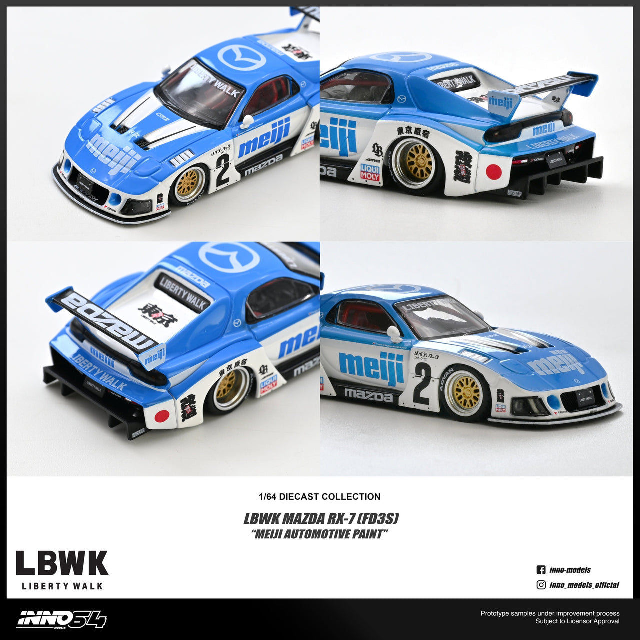 (Pre-order) INNO64 - 1/64 MAZDA RX7 (FD3S) LB-SUPER SILHOUETTE "MEIJI"