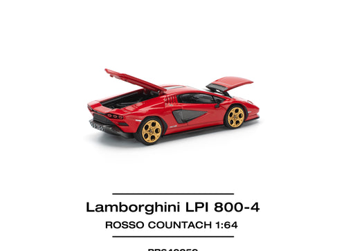 Load image into Gallery viewer, POPRACE 1/64 LAMBORGHINI COUNTACH LPI-800 - ROSSO PR640259
