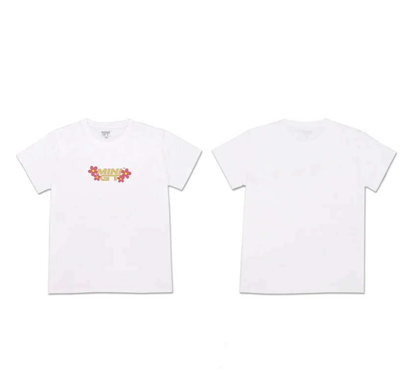 MINI GT Official T-shirt - Pink Floral White (Female Size) L Size
