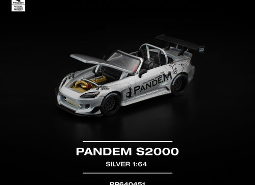 Load image into Gallery viewer, (Pre-order) POPRACE 1/64 PANDEM S2000 SILVER #PR640451 Diecast Model Car
