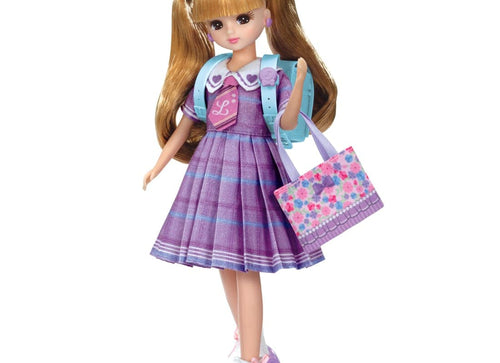 Load image into Gallery viewer, Takara Tomy Licca-chan Doll LD-08 Wakuwaku First Grader School Uniform Set Toy
