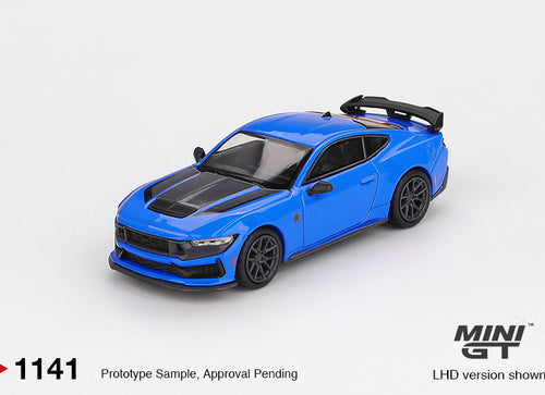 Load image into Gallery viewer, MINI GT #1141 Ford Mustang Dark Horse 2024 Grabber Blue LHD
