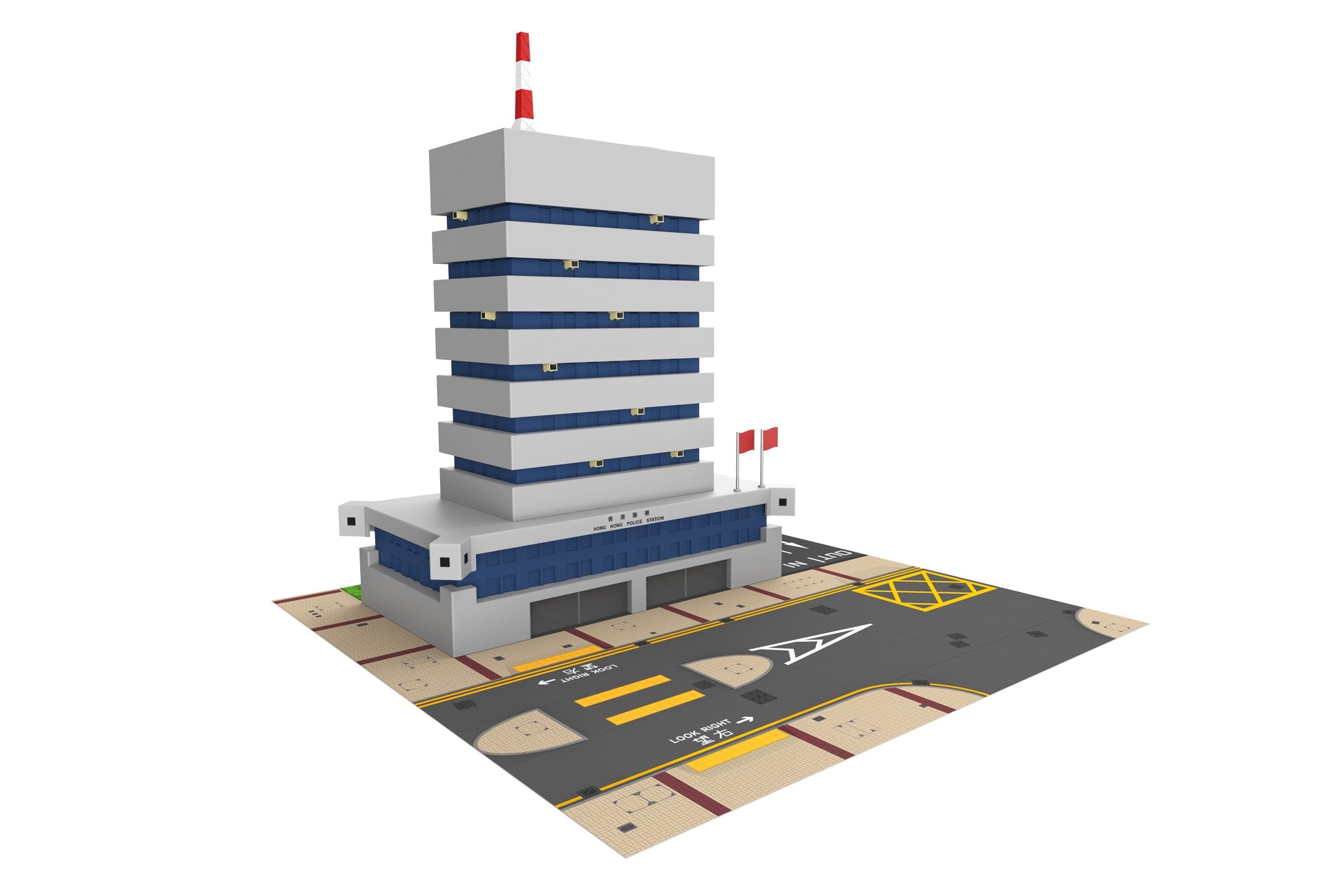 TINY Hong Kong City Ps2 Fit 1/64 for 1/76 police station for police car
