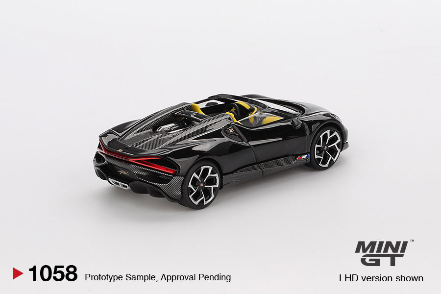Mini GT #1058 Bugatti W16 Mistral Black Diecast Model Car