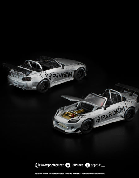 (Pre-order) POPRACE 1/64 PANDEM S2000 SILVER #PR640451 Diecast Model Car