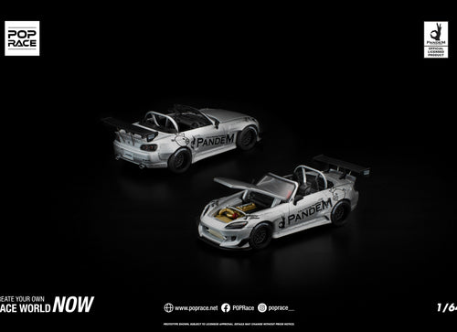 Load image into Gallery viewer, (Pre-order) POPRACE 1/64 PANDEM S2000 SILVER #PR640451 Diecast Model Car

