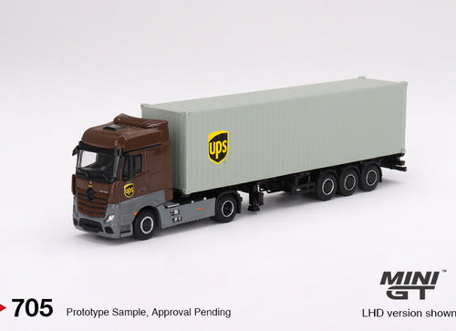 Load image into Gallery viewer, Mini GT #705 Mercedes-Benz Actros  w/ 40 Ft Container "UPS Europe"
