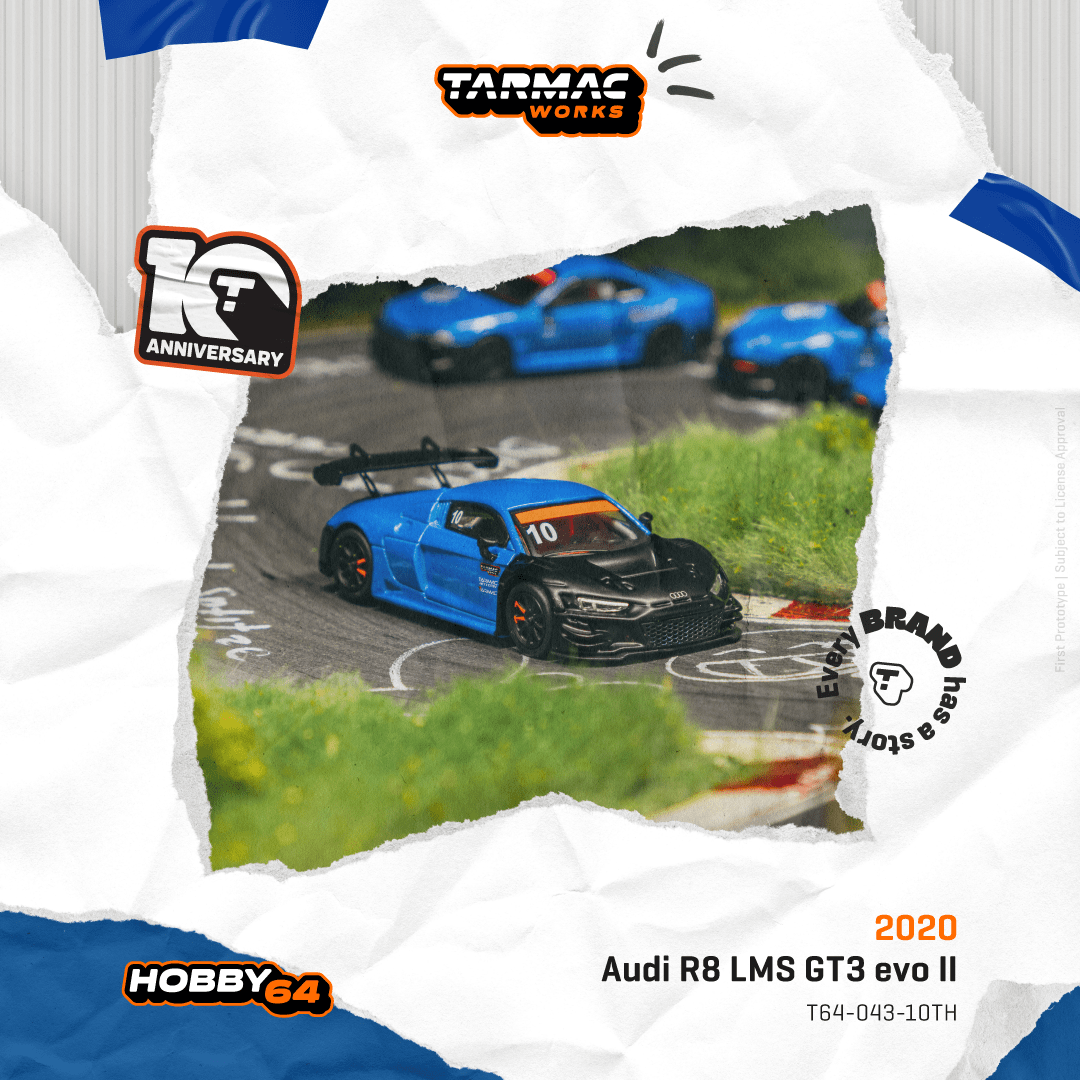 Tarmac Works 1/64 Audi R8 LMS GT3 evo II 10th Anniversary Ver.