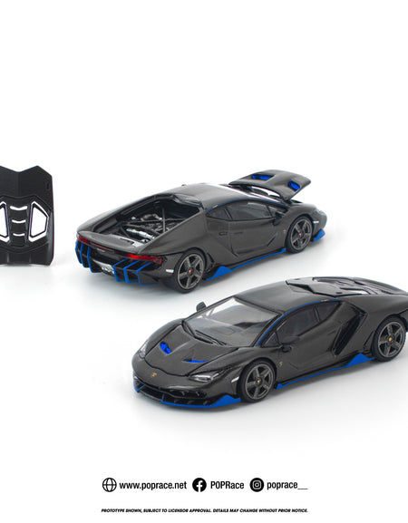 (Pre-order) POPRACE 1/64 LAMBORGHINI CENTENARIO CARBON BLUE Model Car #PR640438
