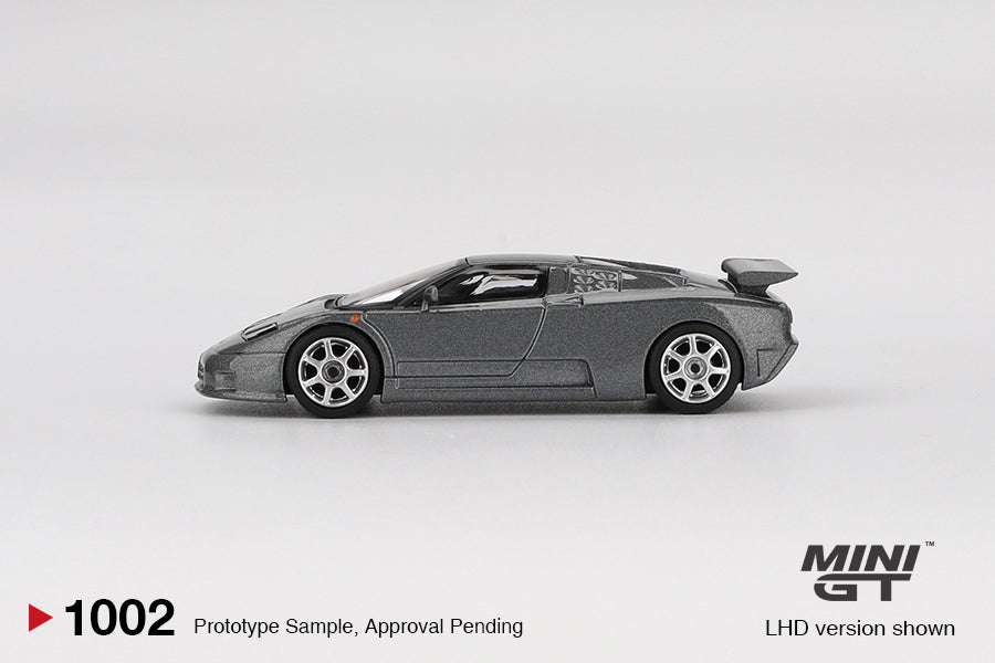 Mini GT #1002 Bugatti EB110 Super Sport Grigio Scuro Model Car
