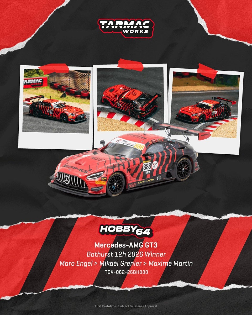 (Pre-order) Tarmac Works 1/64 Mercedes-AMG GT3 Bathurst 12h 2026 Winner